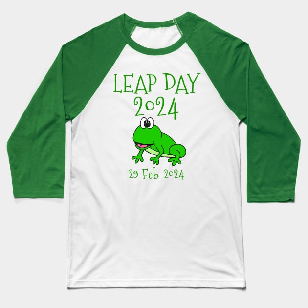 Leap Day 2024 Frog Baseball T-Shirt by doodlerob